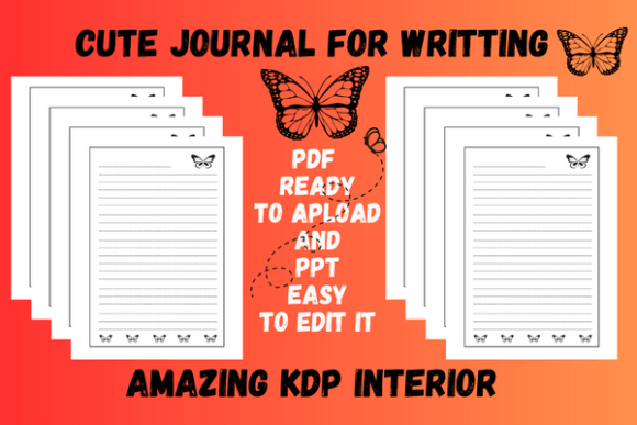 BUTTERFLY JOURNAL LINED INTERIOR