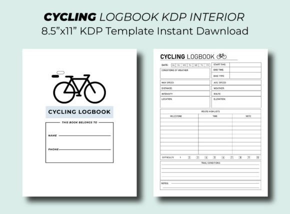 Cycling Logbook Journal KDP Interior