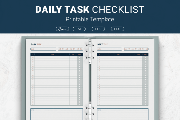 Daily Task Checklist Printable Template