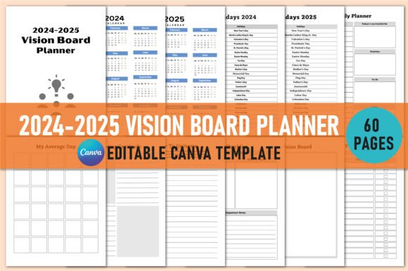 Editable 2024-2025 Vision Board Planner: A Comprehensive Guide