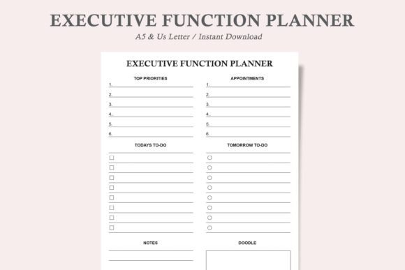 Executive Function Planner and Brain Dump: A Practical Tool for Organization and Focus