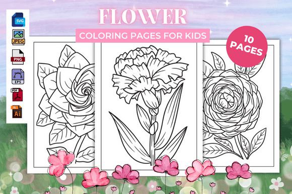 Flower Coloring Pages - KDP