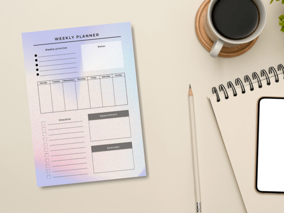 Gradient Minimal Weekly Planner