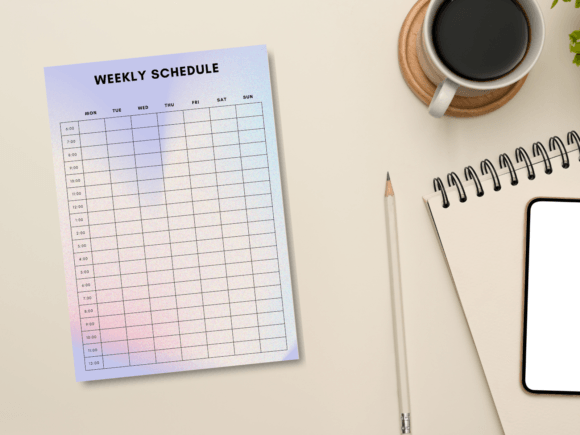 Gradient Minimal Weekly Schedule Planner: A Smart Way to Organize Your Life