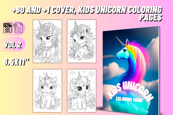 Kids Unicorn Coloring Pages - VOL 2: A Creative Resource for Young Artists
