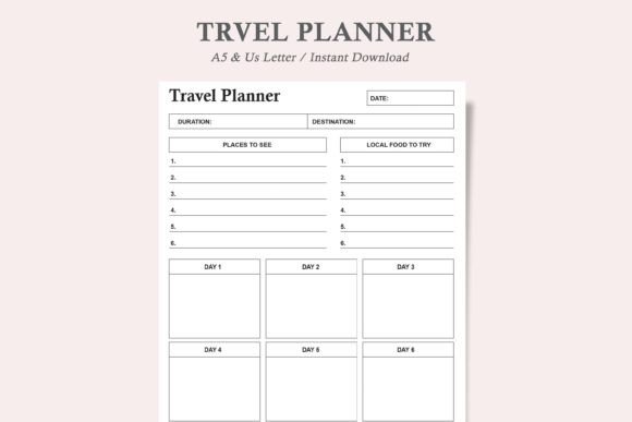 Plan Your Perfect Vacation with the Travel Day to Day Planner