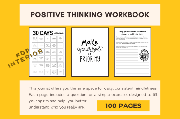 Positive Thinking Workbook KDP: A Comprehensive Guide to Creating Your Own High-Resolution Planner Pages