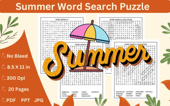 Summer Word Search Puzzle KDP Interior: A Creative and Practical Resource for Educators and Enthusiasts