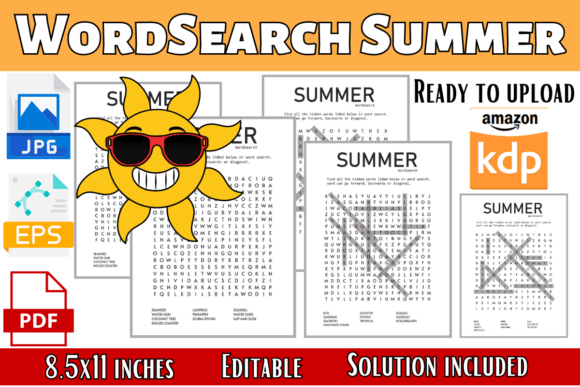 Summer Word Search Puzzle with Solutions