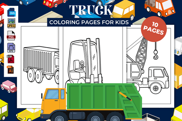 Truck Coloring Pages - KDP