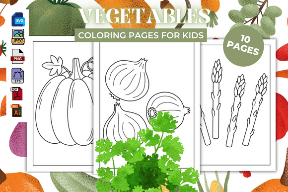Vegetables Coloring Pages - KDP: A Creative Resource for Young Learners