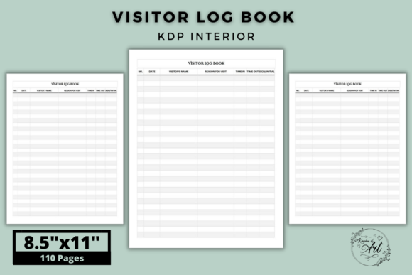 Visitor Log Book Interior for KDP: A Practical Tool for Organized Record-Keeping