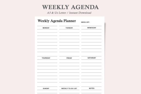 Weekly Agenda Planner: A Comprehensive Guide to Effective Planning